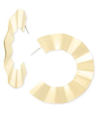 I.N.C. International Concepts - Large Wavy C-Hoop Earrings, 2.36"