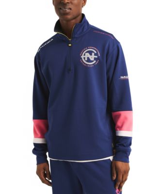 Nautica - Men's Relaxed-Fit Half-Zip Long Sleeve Logo Sweatshirt
