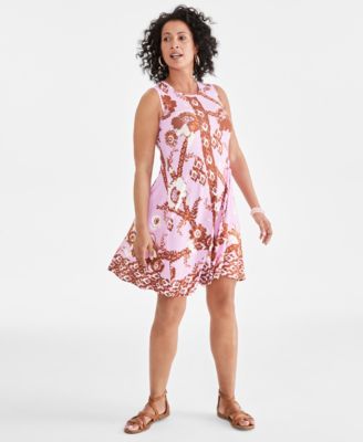 Style & Co - Petite Brenton Border-Print Flip Flop Dress, Created for Macy's