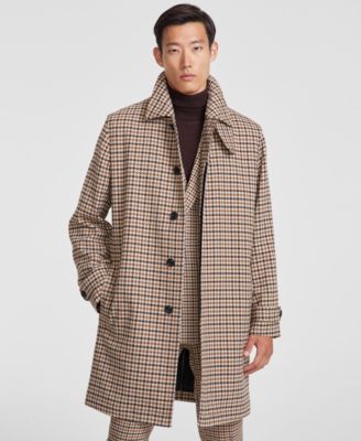 Hugo Boss - Men's Modern-Fit Houndstooth Overcoat