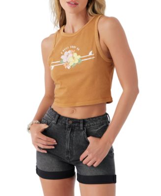 O'Neill - Juniors' Tropical Surf Cropped Sleeveless Tank Top