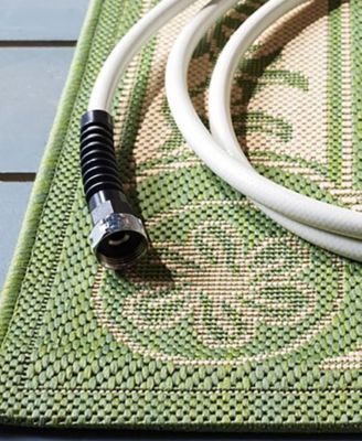 Safavieh - MANUFACTURER'S CLOSEOUT!  "Courtyard" Indoor/Outdoor CY2829-1E01 Beige/Olive Area Rug, 4' x 5' 7"