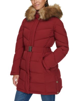 Tommy Hilfiger - Women's Faux-Fur-Trim Hooded Puffer Coat