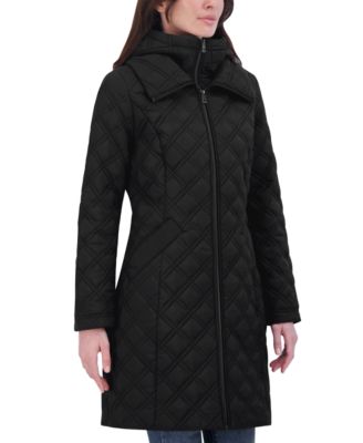 Tahari - Women's Bibbed Hooded Quilted Coat