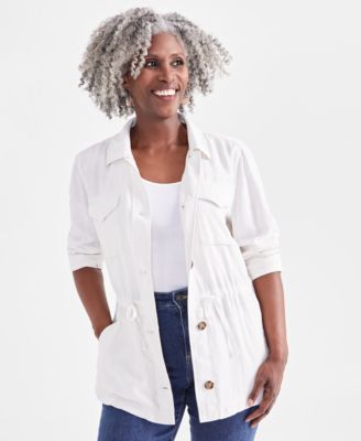 Style & Co - Petite Linen-Blend Field Jacket, Created for Macy's