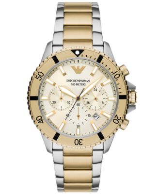 Emporio Armani - Men's Chronograph Two-Tone Stainless Steel Bracelet Watch 43mm