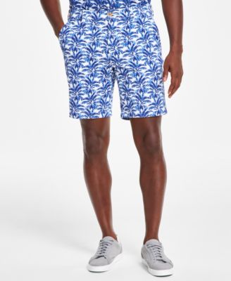 Club Room - Men's Keys Regular-Fit Stretch Palm Leaf-Print 9" Shorts