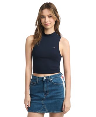 Tommy Jeans - Women's Cropped Mockneck Sleeveless Top