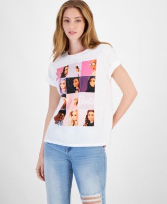 Love Tribe - Juniors' Cotton Barbie-Grid Graphic T-Shirt