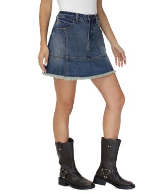 Frye - Women's Denim Flounce-Hem Skirt