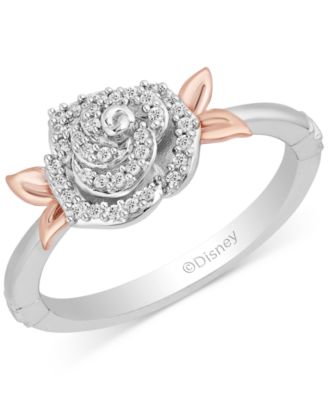 Disney Enchanted Vault - Diamond Belle Rose Ring (1/6 ct. t.w.) in Sterling Silver & 10k Rose Gold