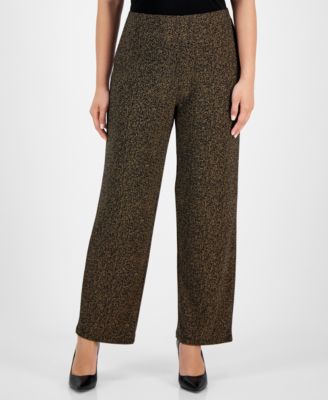 AK Anne Klein - Petite Pull-On Wide-Leg Knit Pants