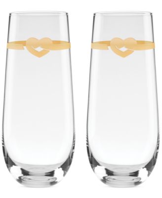 Kate Spade - Loves Me Knot Stemless Flutes, Set of 2