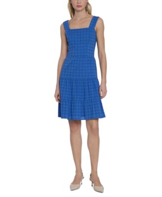 Maggy London - Women's Eyelet-Pattern Square-Neck Dress