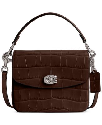 COACH - Cassie 19 Croc Embossed Leather Mini Crossbody