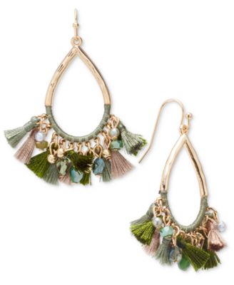 Style & Co - Gold-Tone Bead & Tassel Drop Earrings
