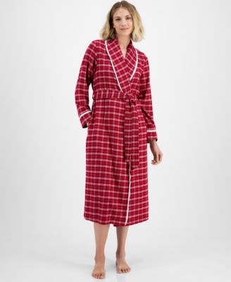 Charter Club - Women's Long Plaid Flannel Robe