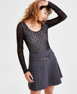 Bar III - Women's Lace Scoop-Neck Bodysuit