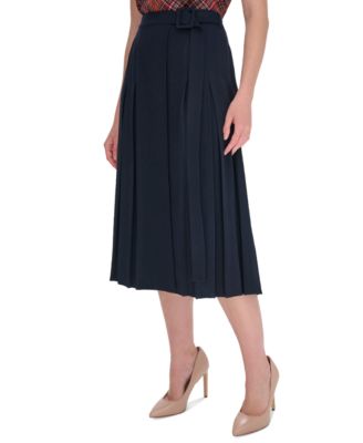 Tommy Hilfiger - Women's Belted Midi Pleat Skirt