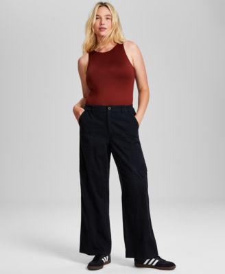 And Now This - Women's Twill Wide-Leg Cargo Pants