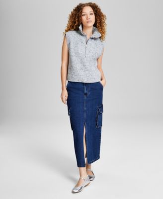 And Now This - Women's Ribbed-Knit Funnel-Neck Sweater,