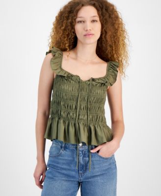 And Now This - Women's On/Off-The-Shoulder Smocked Top