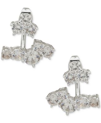Anne Klein - Silver-Tone Cubic Zirconia Jacket Earrings
