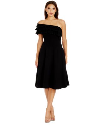 Dress the Population - Women's Kristy One-Shoulder Ruffle Dress