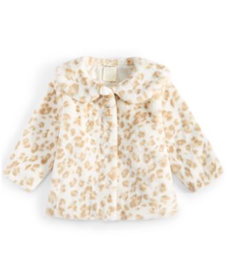 First Impressions - Baby Girls Faux-Fur Leopard-Print Coat, Created for Macy's
