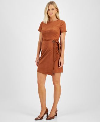 Tahari ASL - Women's Faux-Suede Sheath Dress