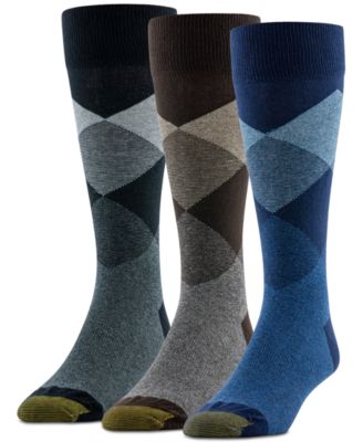 Gold Toe - Men's 8 Track Argyle Crew Dress Socks, 3-Pack