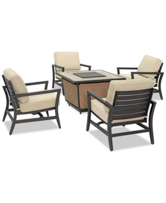 Agio - Astaire Outdoor 5-Pc. Chat Set (1 Fire Pit & 4 Rocker Chairs), Created for Macy's