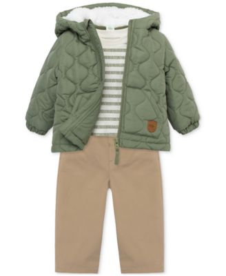 Little Me - Baby Boys 3-Pc. Hooded Jacket, Striped T-Shirt & Pants Set