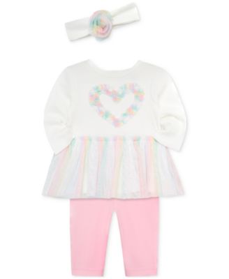 Little Me - Baby Girls Rainbow Tutu Dress, Leggings & Headband Set