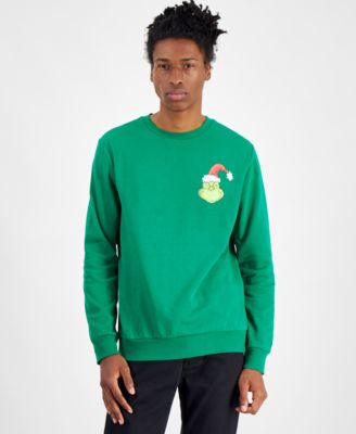 Hybrid - Men's Grinch Holiday Regular-Fit Printed Fleece Sweatshirt