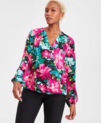 I.N.C. International Concepts - Women's Printed Surplice Top