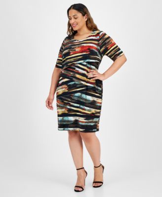 Connected - Plus Size Tiered Sheath Dress