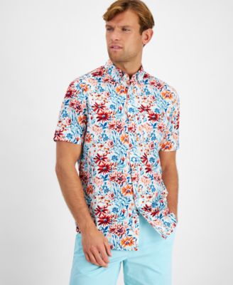 Club Room - Men's Cala Regular-Fit Stretch Floral Button-Down Poplin Shirt