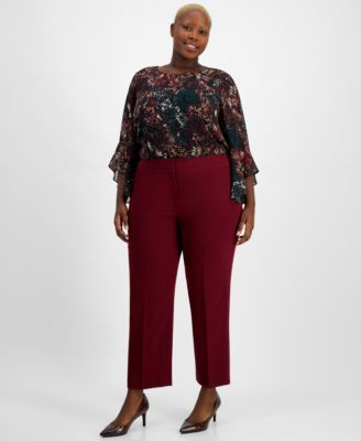 Kasper - Plus Size Straight-Leg Pants