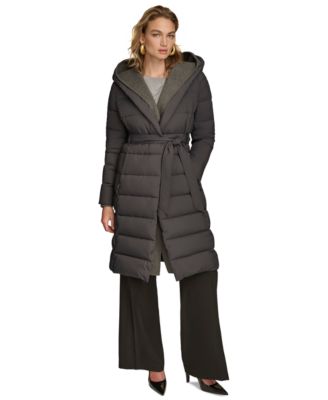Donna Karan New York - Women's Belted Hooded Puffer Coat