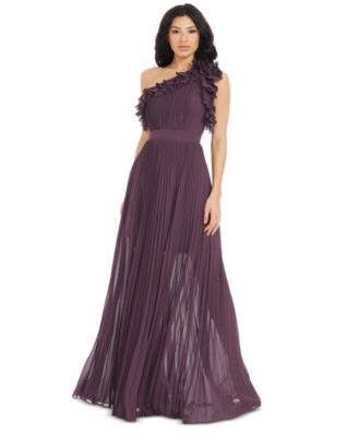 Dress the Population - Women's Vida Ruffled One-Shoulder Ball Gown