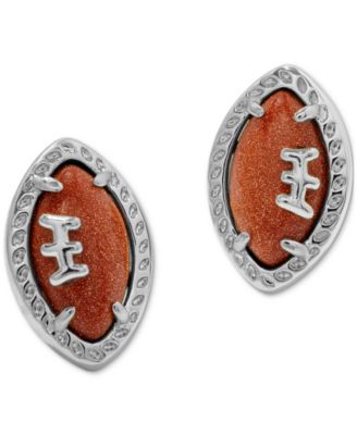 Kendra Scott - Silver-Tone Stone Football Stud Earrings