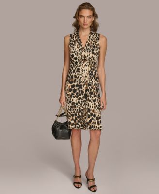 Donna Karan New York - Women's Animal-Print Side-Ruched Dress