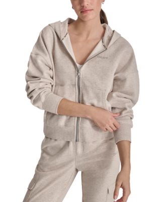 DKNY - Women's Rhinestone Logo Full-Zip Hoodie