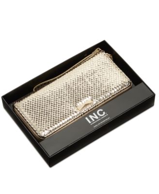 I.N.C. International Concepts - Hazel Zip-Around Metallic Snake-Embossed Wristlet
