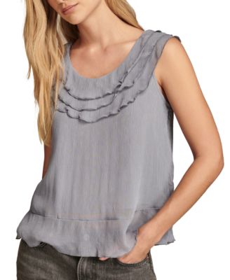Lucky Brand - Women's Ruffled Chiffon Sleeveless Top