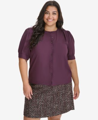 Calvin Klein - Plus Size Button-Front Blouse