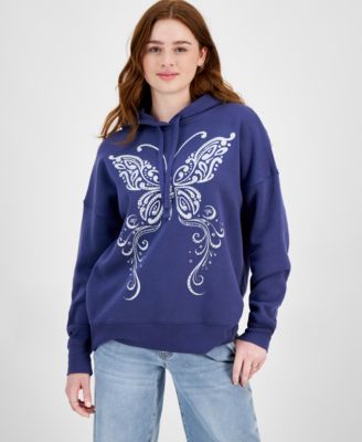 Grayson Threads, The Label - Juniors' Butterfly Graphic Hoodie