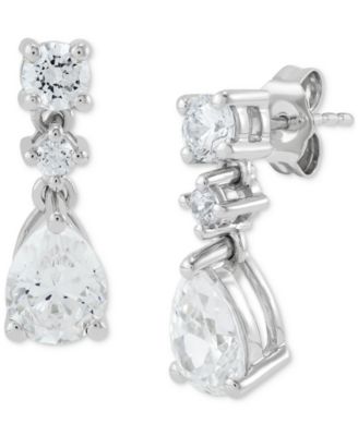 Grown With Love - Lab Grown Diamond Pear & Round Drop Earrings (2 ct. t.w.) in 14k White Gold