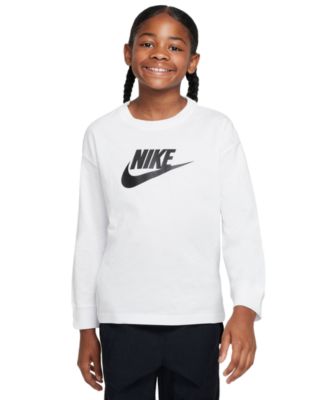 Nike - Big Girls Sportswear Cotton Long-Sleeve Logo T-Shirt